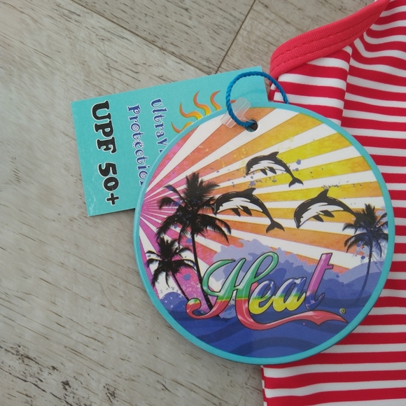 NWT Girls Toddler Stripe Pineapple UPF 50+ Protection One Piece Swimsuit - Picture 4 of 6